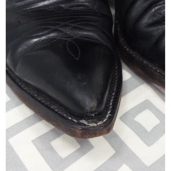 Vtg Nocona Black Leather Western Boots #3277 8.5D - Picture 10 of 13